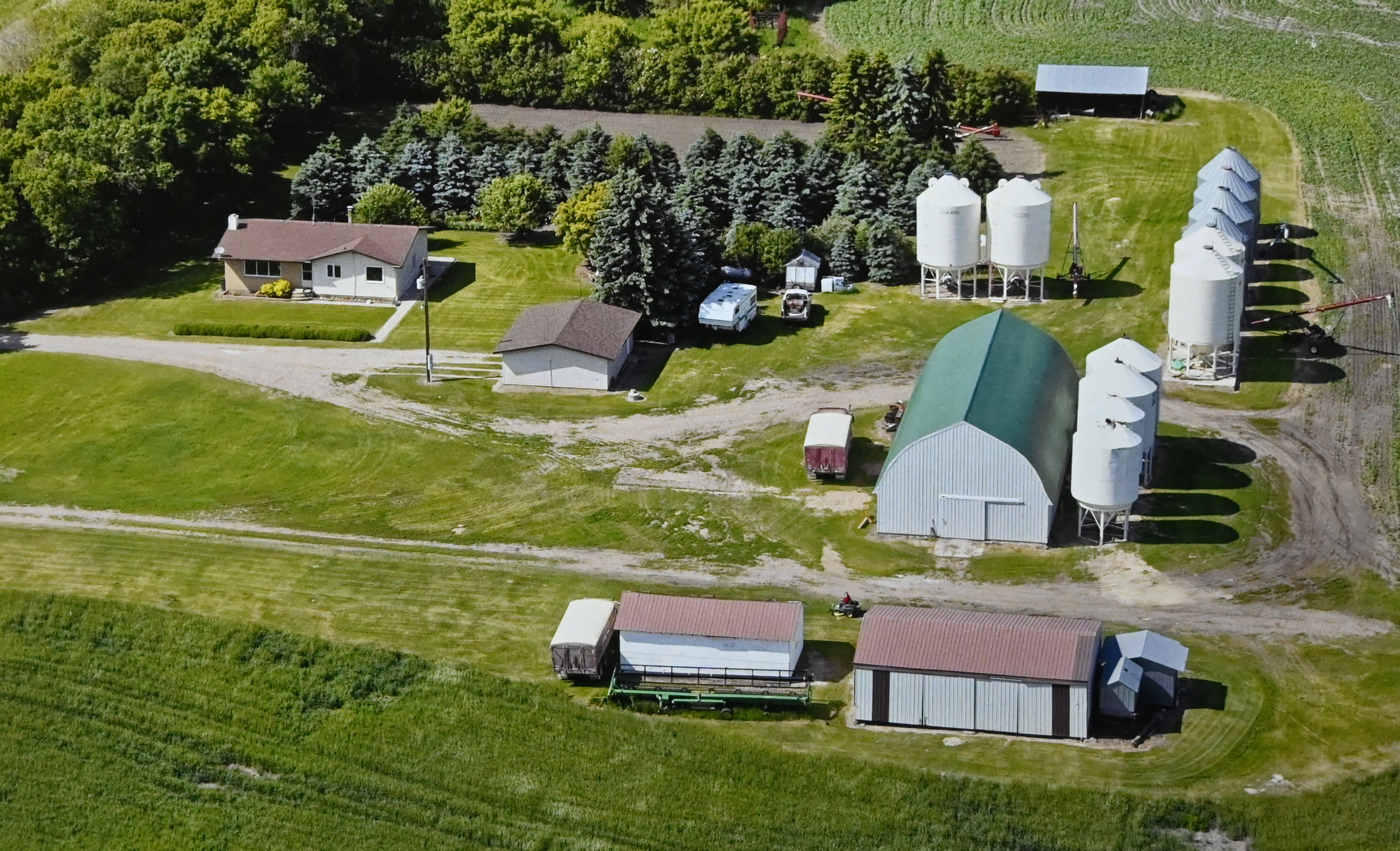 Current aerial view of Harris Family Farm
