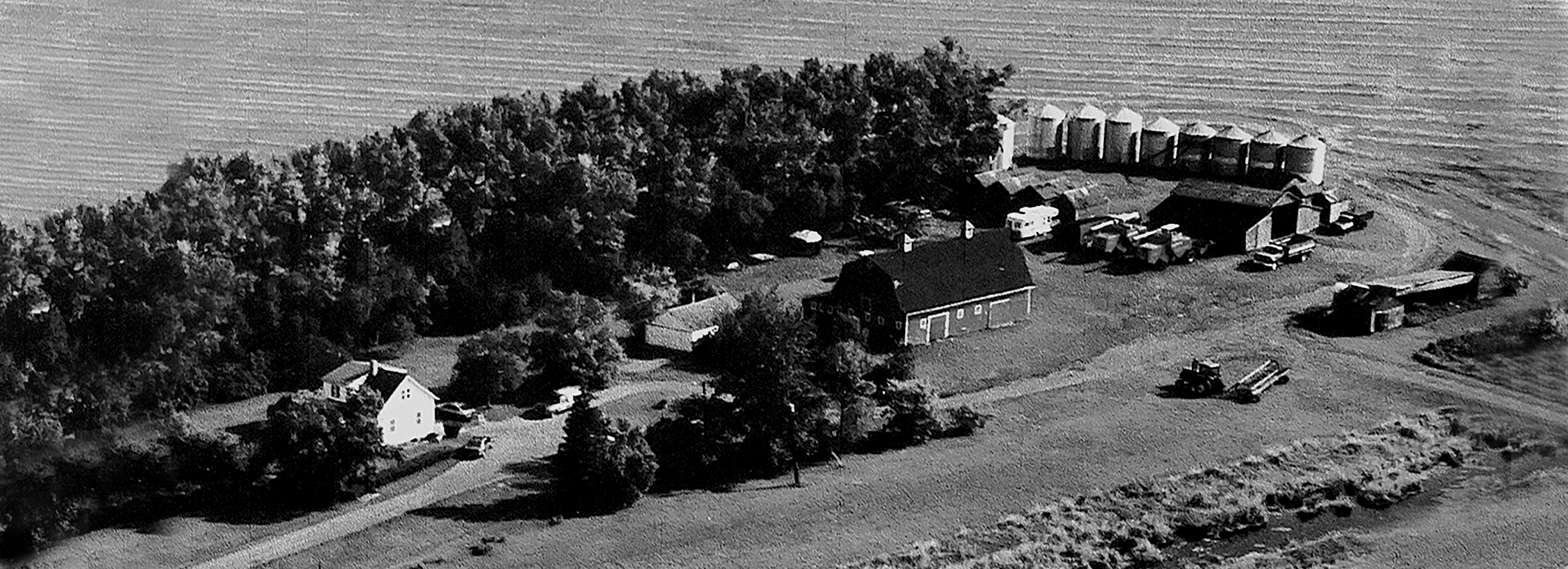 Historic aerial view of Kuryluk Family Farm
