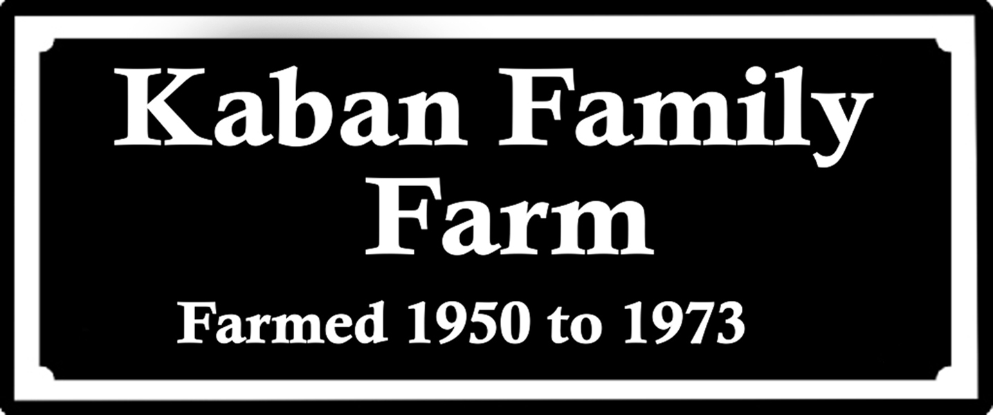 Engraved plaque for Kaban Family Farm Farm